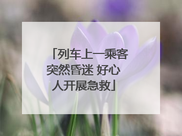 列车上一乘客突然昏迷 好心人开展急救