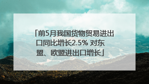 前5月我国货物贸易进出口同比增长2.5% 对东盟、欧盟进出口增长