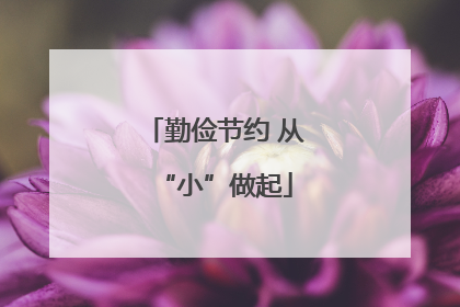 勤俭节约 从“小”做起