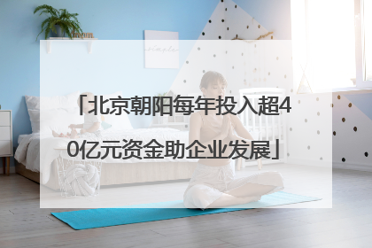 北京朝阳每年投入超40亿元资金助企业发展