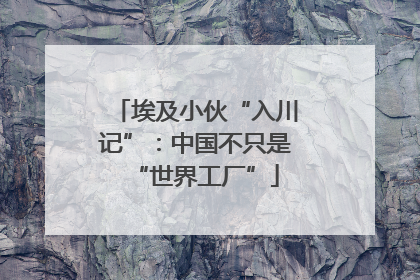 埃及小伙“入川记”：中国不只是“世界工厂”