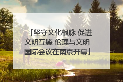 坚守文化根脉 促进文明互鉴 伦理与文明国际会议在南京开幕