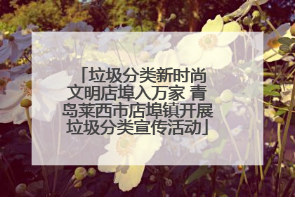 垃圾分类新时尚 文明店埠入万家 青岛莱西市店埠镇开展垃圾分类宣传活动