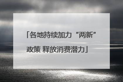 各地持续加力“两新”政策 释放消费潜力
