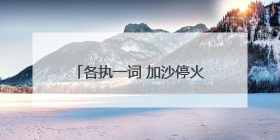 各执一词 加沙停火方案陷“罗生门”