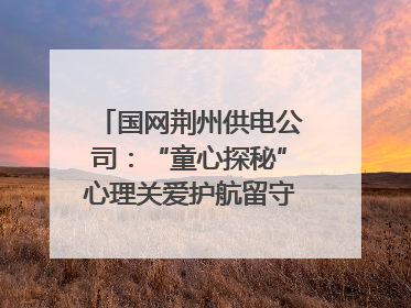 国网荆州供电公司：“童心探秘”心理关爱护航留守儿童成长