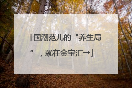 国潮范儿的“养生局”，就在金宝汇→