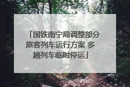 国铁南宁局调整部分旅客列车运行方案 多趟列车临时停运