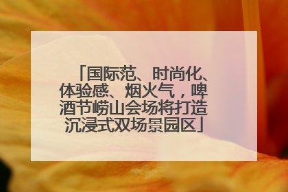 国际范、时尚化、体验感、烟火气，啤酒节崂山会场将打造沉浸式双场景园区
