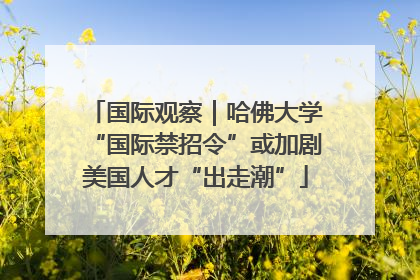 国际观察｜哈佛大学“国际禁招令”或加剧美国人才“出走潮”