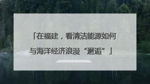 在福建，看清洁能源如何与海洋经济浪漫“邂逅”