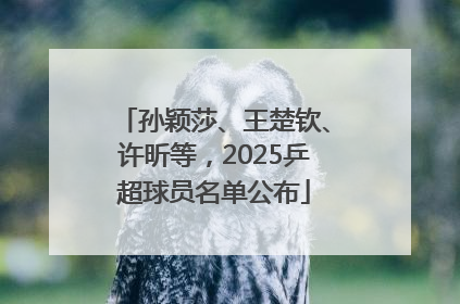 孙颖莎、王楚钦、许昕等，2025乒超球员名单公布