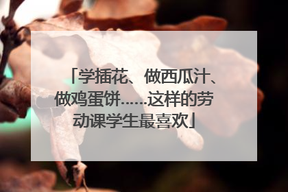 学插花、做西瓜汁、做鸡蛋饼……这样的劳动课学生最喜欢