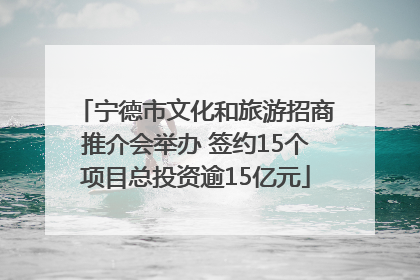 宁德市文化和旅游招商推介会举办 签约15个项目总投资逾15亿元
