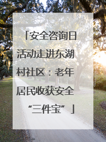 安全咨询日活动走进东湖村社区：老年居民收获安全“三件宝”
