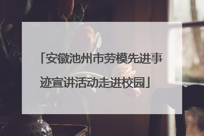 安徽池州市劳模先进事迹宣讲活动走进校园