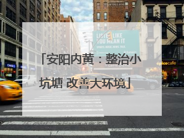 安阳内黄：整治小坑塘 改善大环境