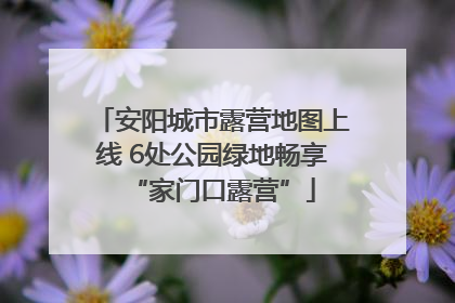 安阳城市露营地图上线 6处公园绿地畅享“家门口露营”
