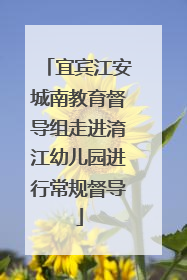 宜宾江安城南教育督导组走进淯江幼儿园进行常规督导