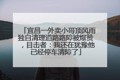宜昌一外卖小哥顶风雨独自清理道路路障被爆赞，目击者：我还在犹豫他已经停车清障了