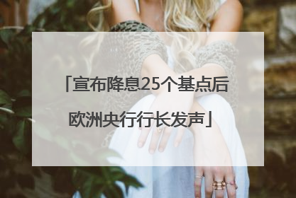 宣布降息25个基点后 欧洲央行行长发声