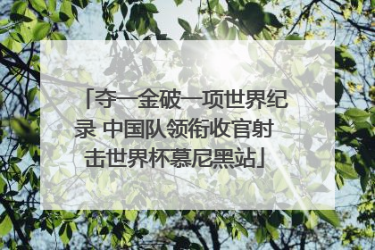 夺一金破一项世界纪录 中国队领衔收官射击世界杯慕尼黑站