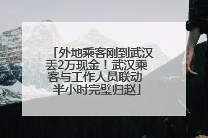 外地乘客刚到武汉丢2万现金！武汉乘客与工作人员联动 半小时完璧归赵