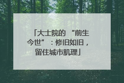 大士院的 “前生今世”：修旧如旧，留住城市肌理
