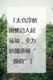 太仓浮桥镇整治人居环境，全力扮靓港城“颜值”