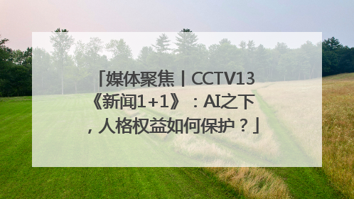 媒体聚焦丨CCTV13《新闻1+1》：AI之下，人格权益如何保护？