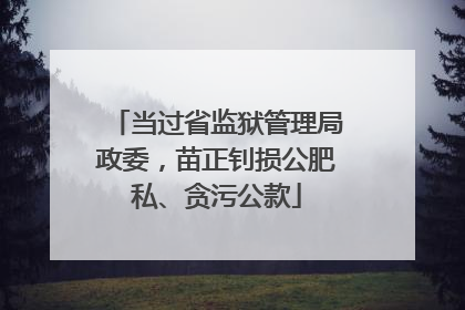 当过省监狱管理局政委，苗正钊损公肥私、贪污公款