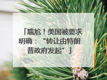 尴尬！美国被要求明确：“转让由特朗普政府发起”