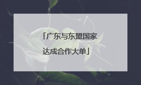 广东与东盟国家达成合作大单