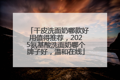干皮洗面奶哪款好用值得推荐，2025氨基酸洗面奶哪个牌子好，温和在线