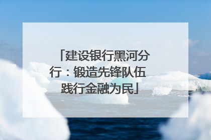 建设银行黑河分行：锻造先锋队伍 践行金融为民