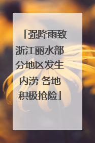 强降雨致浙江丽水部分地区发生内涝 各地积极抢险