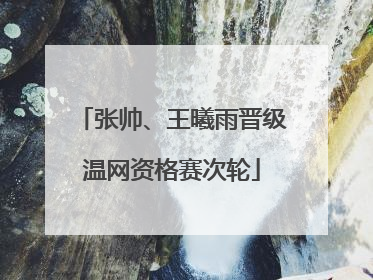 张帅、王曦雨晋级温网资格赛次轮
