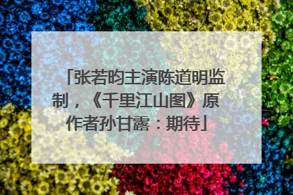 张若昀主演陈道明监制，《千里江山图》原作者孙甘露：期待