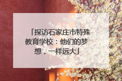 探访石家庄市特殊教育学校：他们的梦想，一样远大