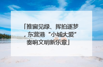 推窗见绿、挥拍逐梦，东营港“小城大爱”奏响文明新乐章