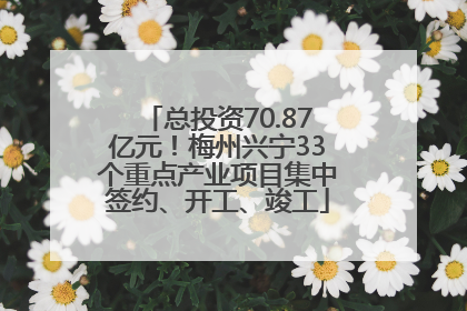 总投资70.87亿元！梅州兴宁33个重点产业项目集中签约、开工、竣工
