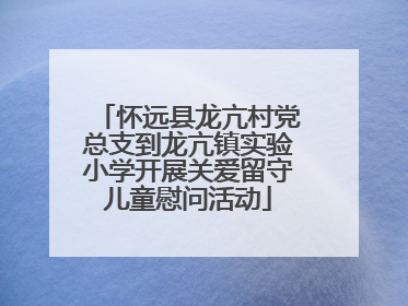 怀远县龙亢村党总支到龙亢镇实验小学开展关爱留守儿童慰问活动