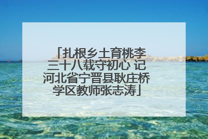 扎根乡土育桃李 三十八载守初心 记河北省宁晋县耿庄桥学区教师张志涛