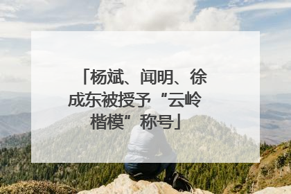 杨斌、闻明、徐成东被授予“云岭楷模”称号