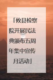 攸县检察院开展民法典颁布五周年集中宣传月活动