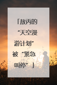 敖丙的“天空漫游计划”被“紧急叫停”