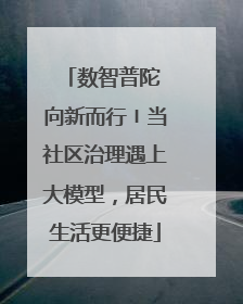 数智普陀 向新而行〡当社区治理遇上大模型，居民生活更便捷