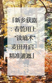 新乡获嘉：春管用上“读墒术” 麦田开启精准灌溉
