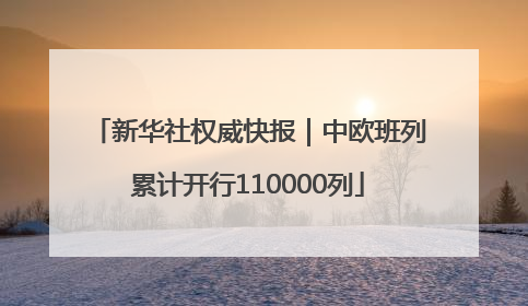 新华社权威快报｜中欧班列累计开行110000列
