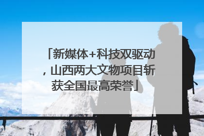 新媒体+科技双驱动，山西两大文物项目斩获全国最高荣誉